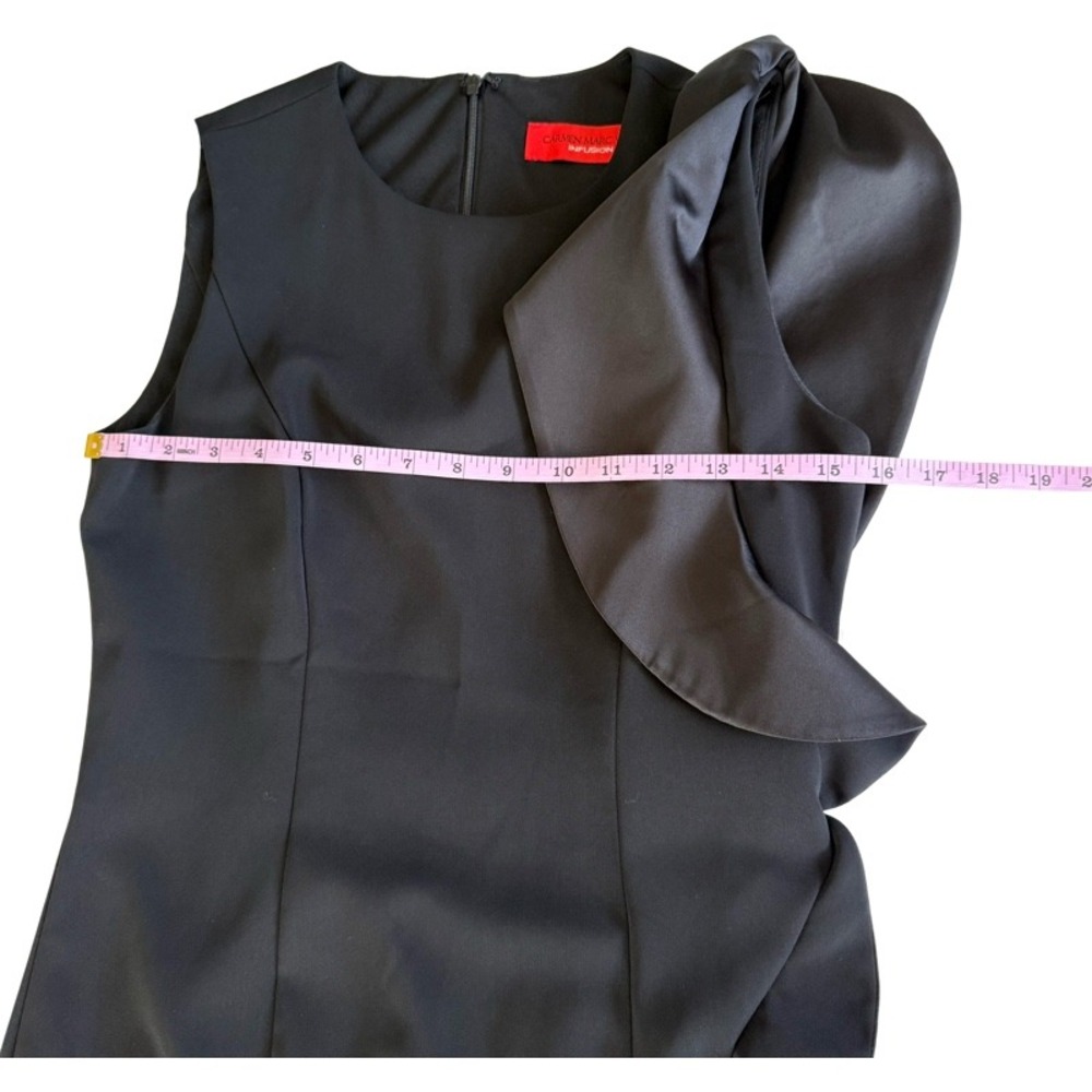 CARMEN MARC VALVO Infusion Black Ruffle Dress Size 2‎ Prom Elegant Formal Gown - Picture 10 of 16